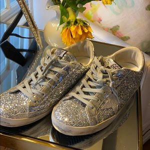 GUC Golden Goose Silver glitter SuperStar 38